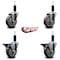 Service Caster 4'' Thermoplastic Rubber Wheel Swivel 1-1/8'' Expanding Stem Caster Set 2 Brakes, 4PK SCC-EX20S414-TPRB-2-PLB-2-118 - alternate 2
